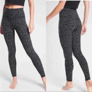 Athleta high-rise gray elation 7/8 tight gray/green and black leopard print